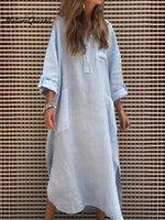 Women'sSimple Solid Color Casual Long-sleeved Dress