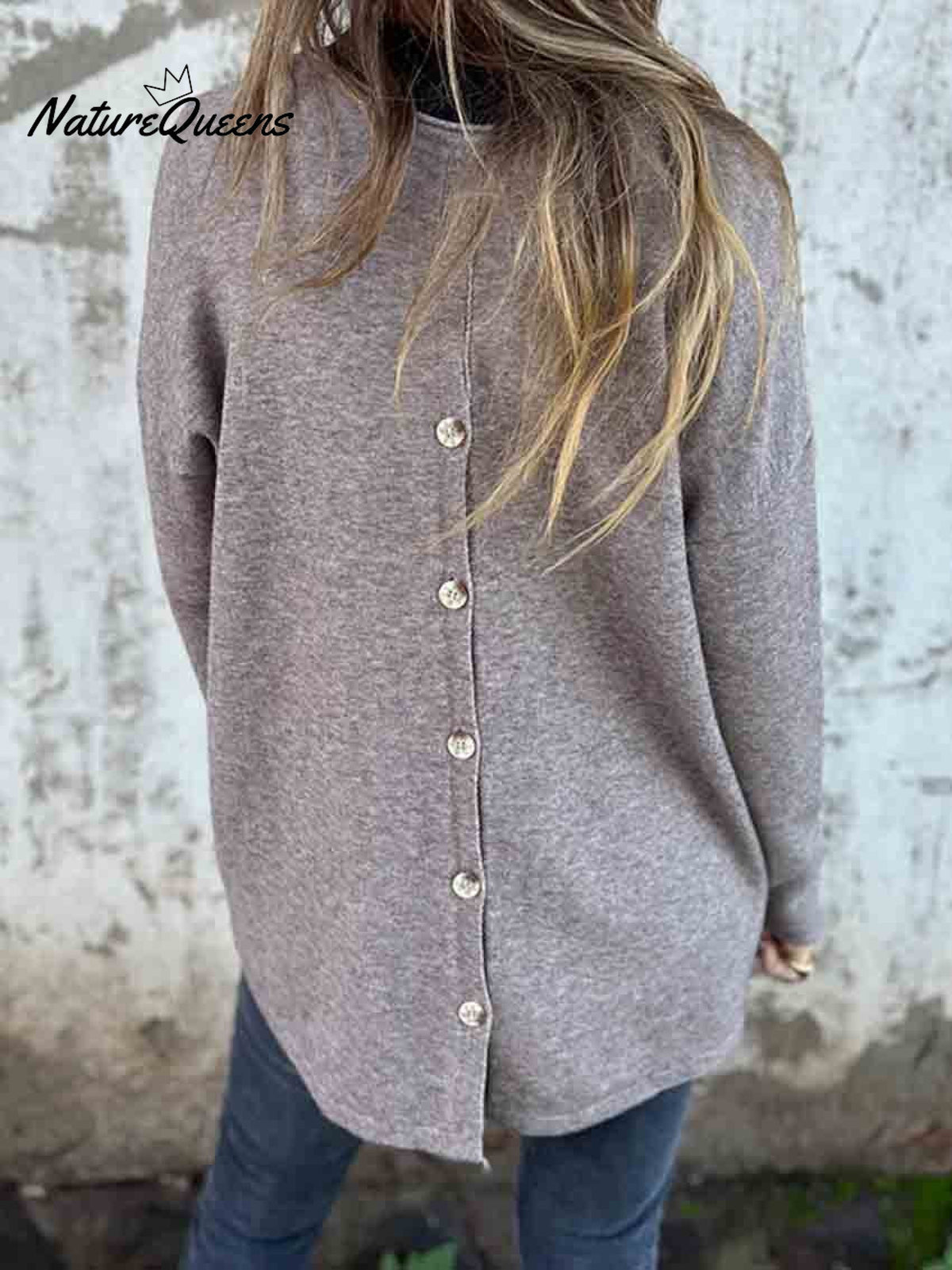 Women's Button Back Casual Knitted Shirt