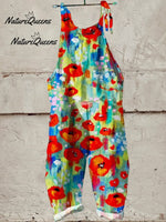 Women'sBright FlowerArt PrintCasual Cotton Shirt