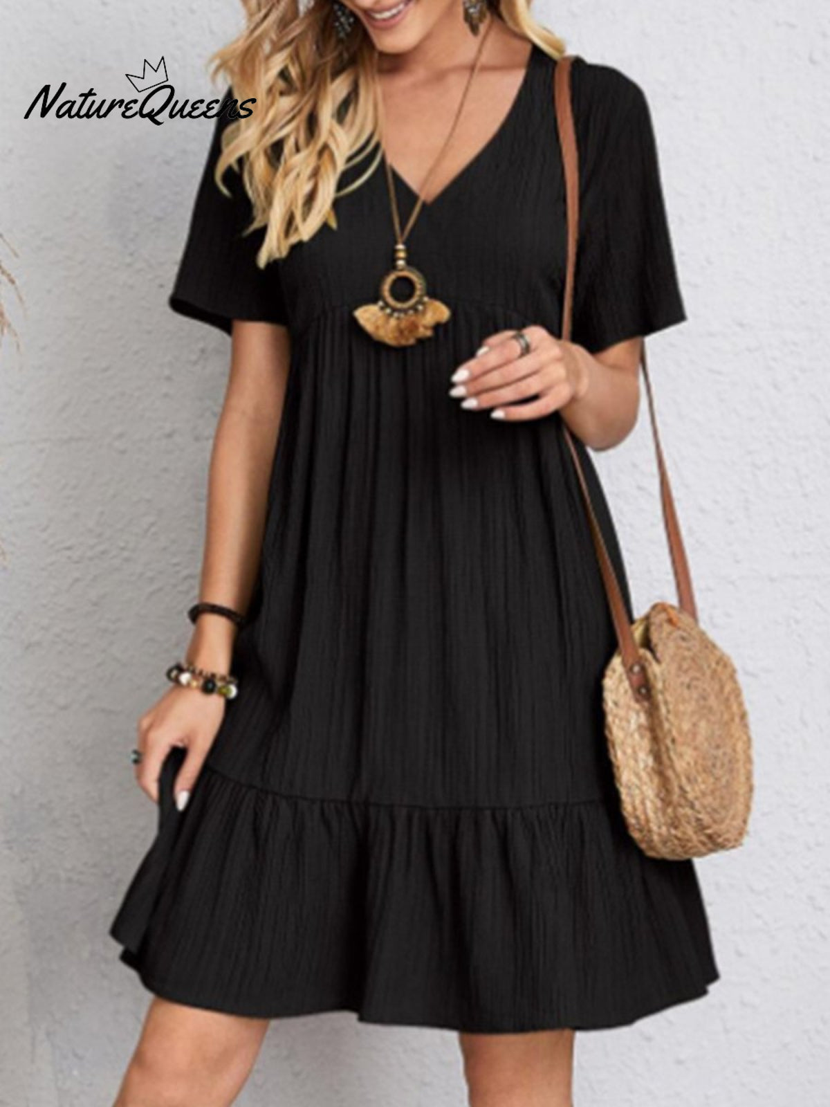 Flowing Dresses In Cotton And Linen Black / S