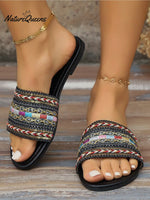 Women’s Pu Braided Bohemian Slippers