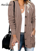 Loose Twist-button Jacket and Casual Knitted Cardigan