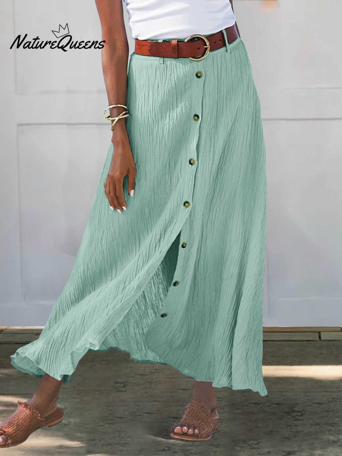 Women’s Colors Available Print Casual Half Body Skirt Green / S