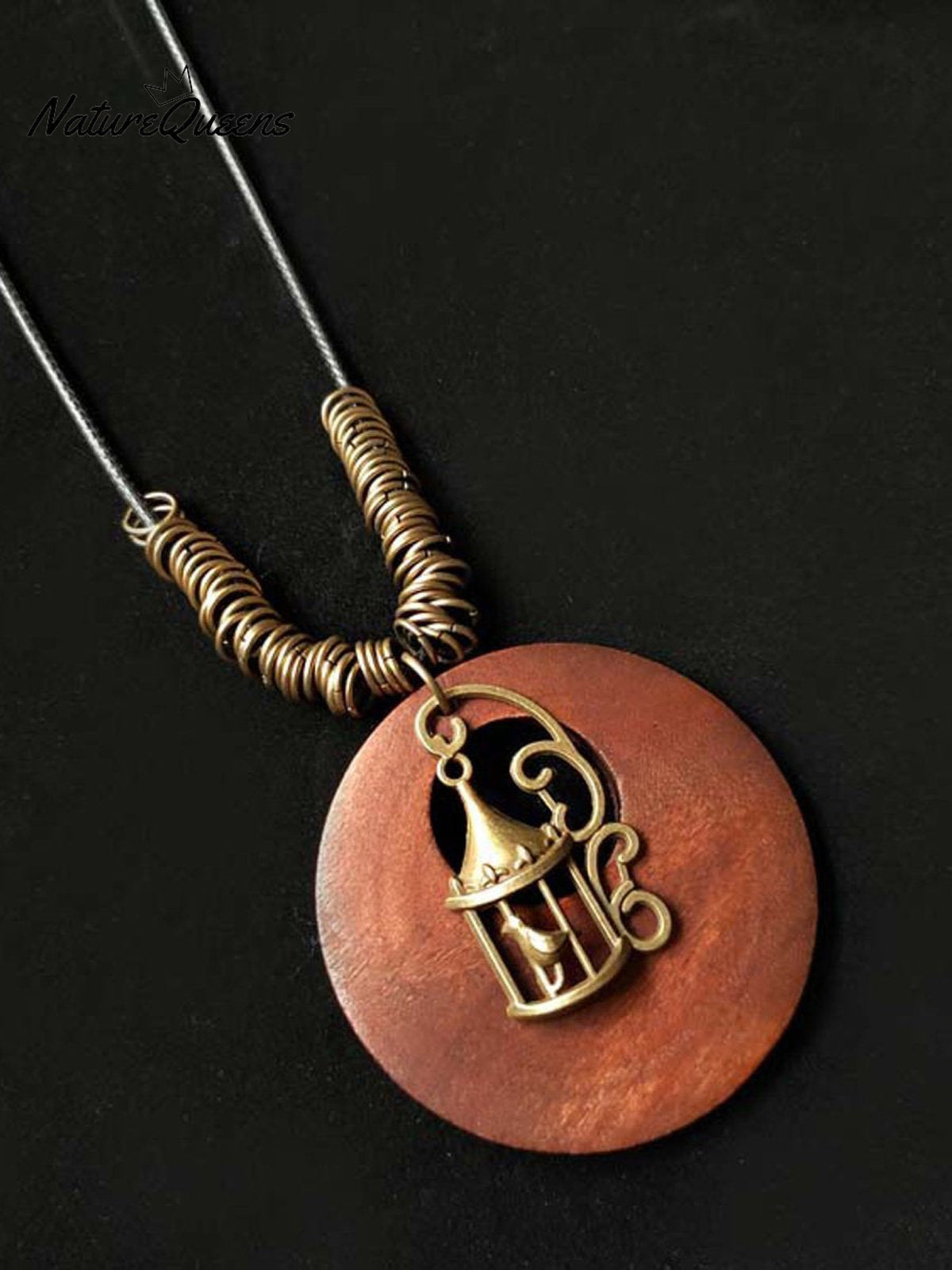 Women's Ethnic Style Wood And Alloy Long Chain Necklace