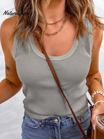 Plain Waffle Knit Tank Top