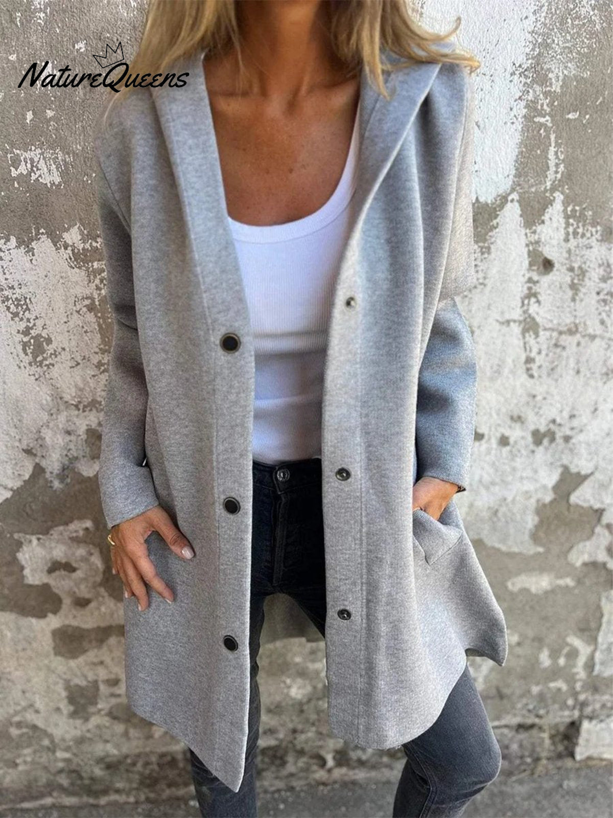 Solid Color Casual Single-breasted Hooded Jacket Jacket