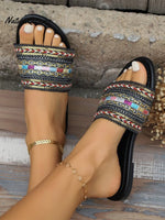 Women’s Pu Braided Bohemian Slippers