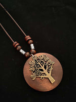 Women's Ethnic Style Wood And Alloy Long Chain Necklace