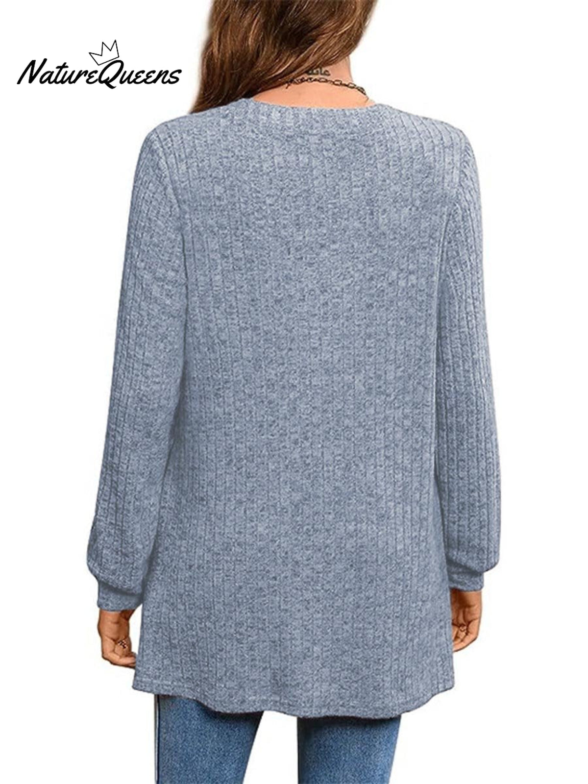 Women's Solid Color Stylish Long-sleeved Casual Knitted Top