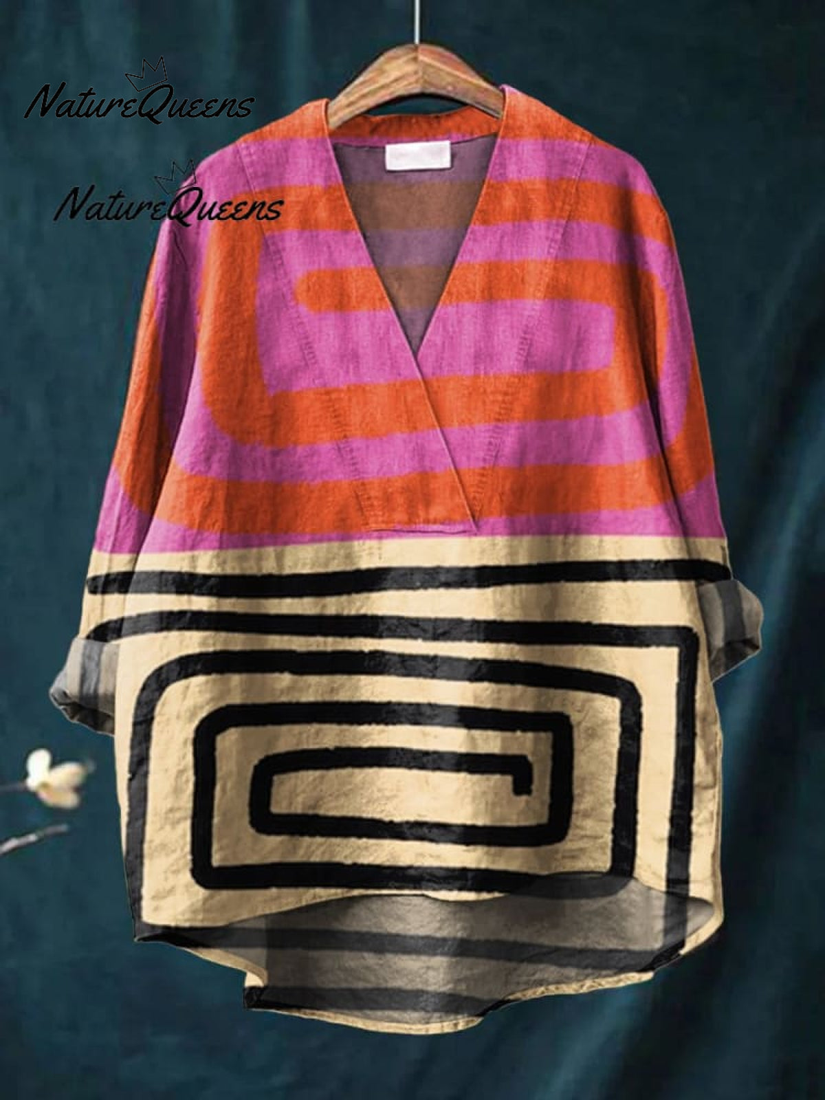 Abstract Painting Art Cotton and Linen Casual Shirt