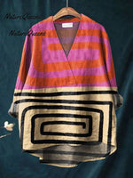 Abstract Painting Art Cotton and Linen Casual Shirt