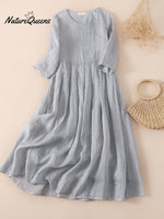 Women's Fashionable Solid Color Design Splicing Casual Dress