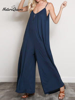 Women's Summer V-Neck Wide Leg Jumpsuit