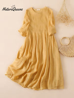 Women's Fashionable Solid Color Design Splicing Casual Dress