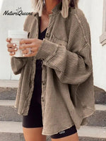 Women's Fall Casual Lapel Neck Patchwork Irregular Shirt Jacket