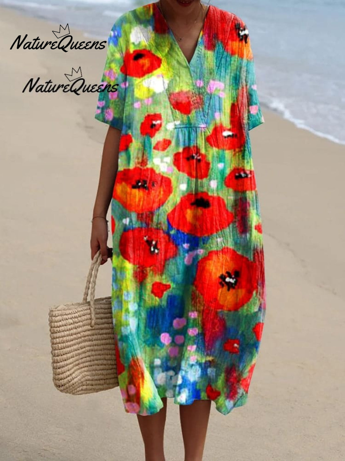 Women'sBright FlowerArt PrintCasual Cotton Shirt