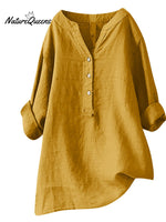 Women'sRetro Cotton And Linen Casual Shirt