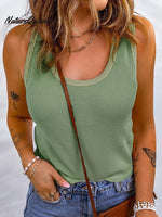 Plain Waffle Knit Tank Top