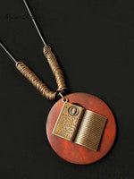 Women's Ethnic Style Wood And Alloy Long Chain Necklace