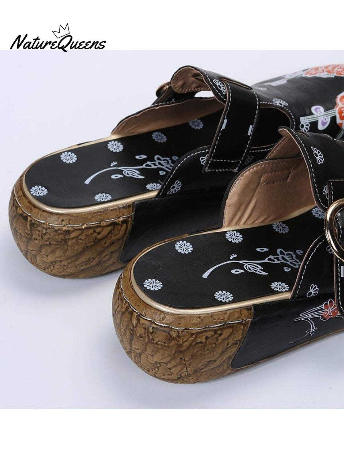 Women’s Ethnic Style Flower Color Matching Thick Soled Sandals