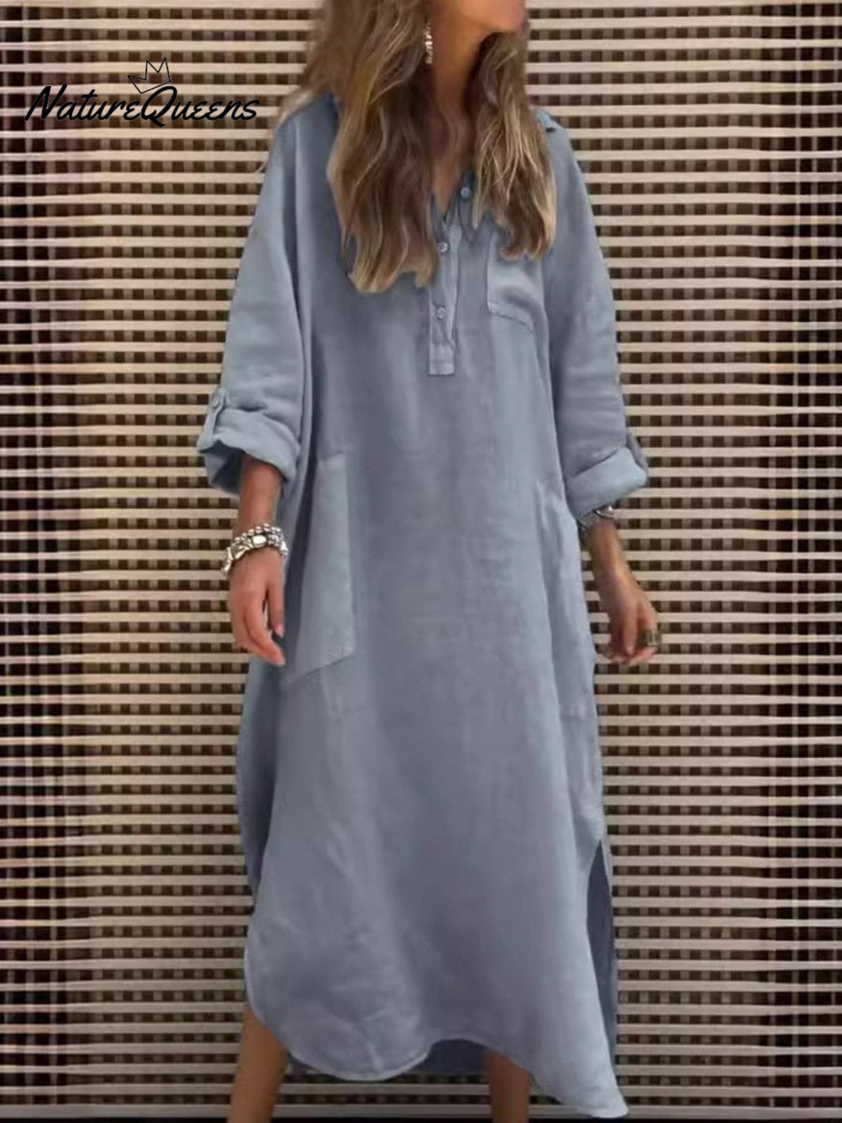 Women'sSimple Solid Color Casual Long-sleeved Dress