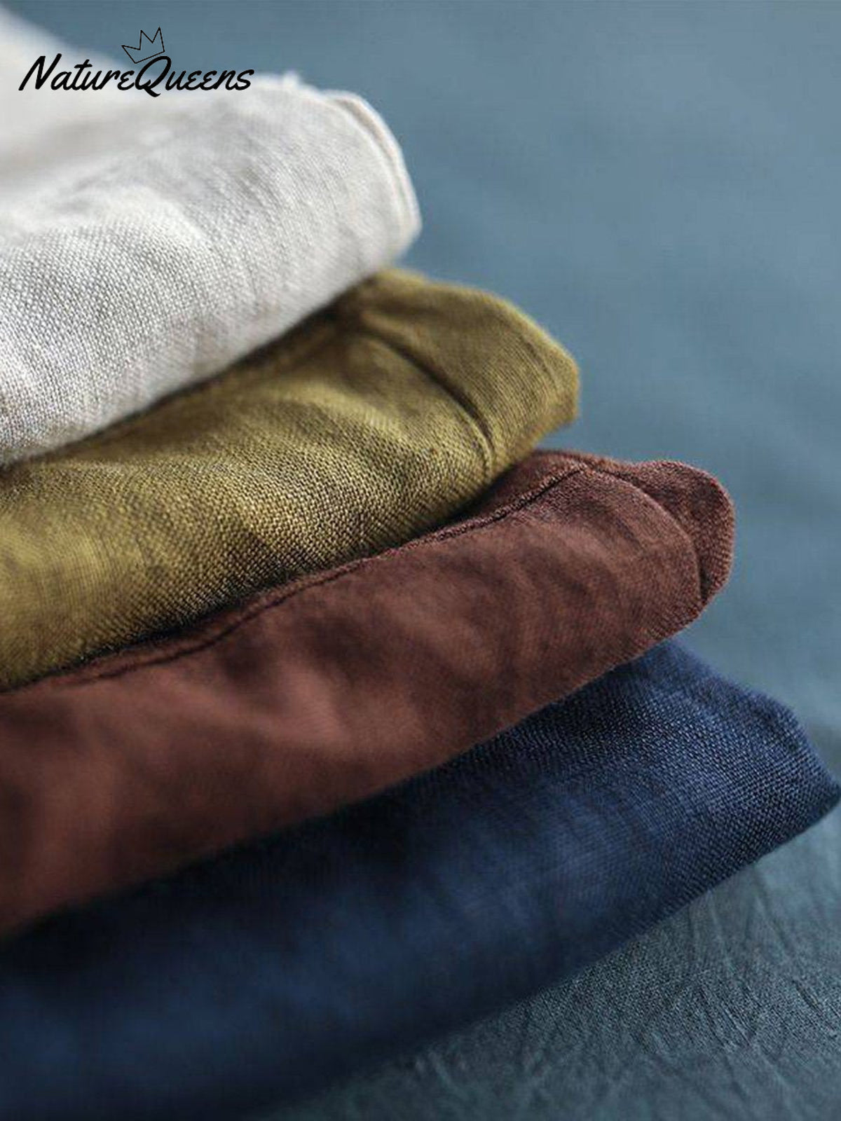 Women’s Lapel Neck Casual Solid Colour Cotton And Linen Long Sleeve Shirt