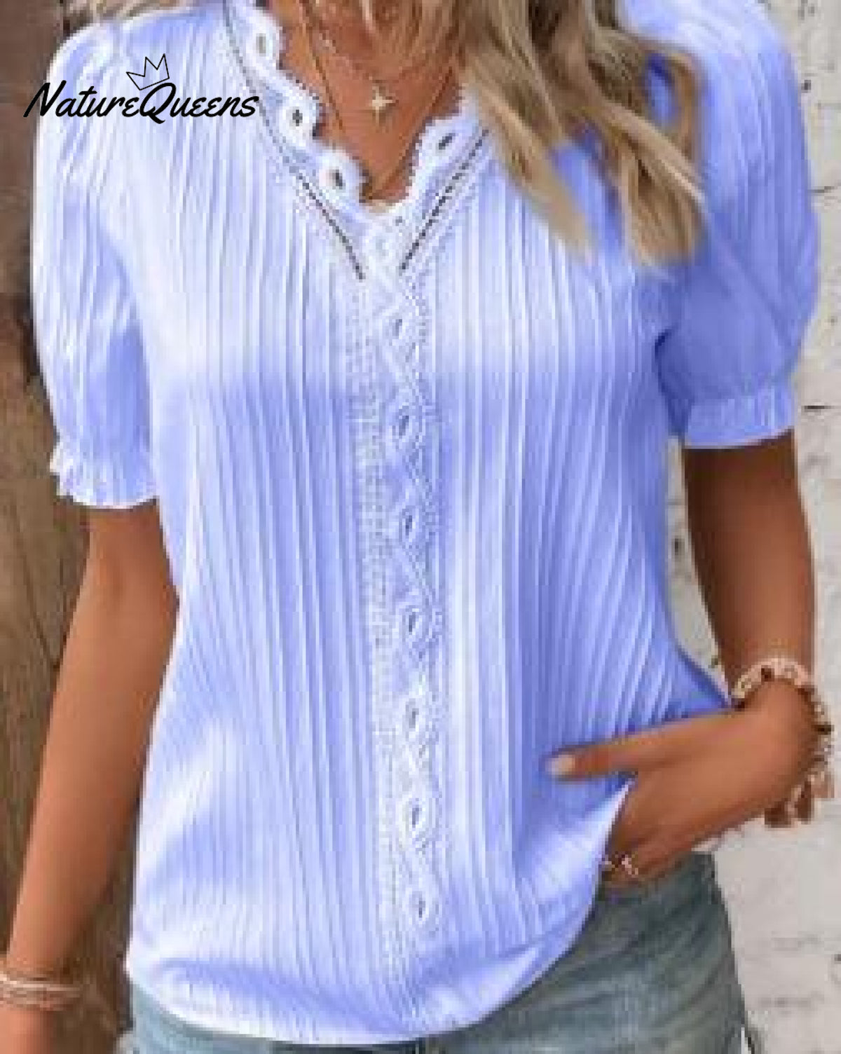 Women's Hollow Short Sleeve European and American Dress Shirt
