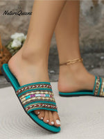 Women’s Pu Braided Bohemian Slippers