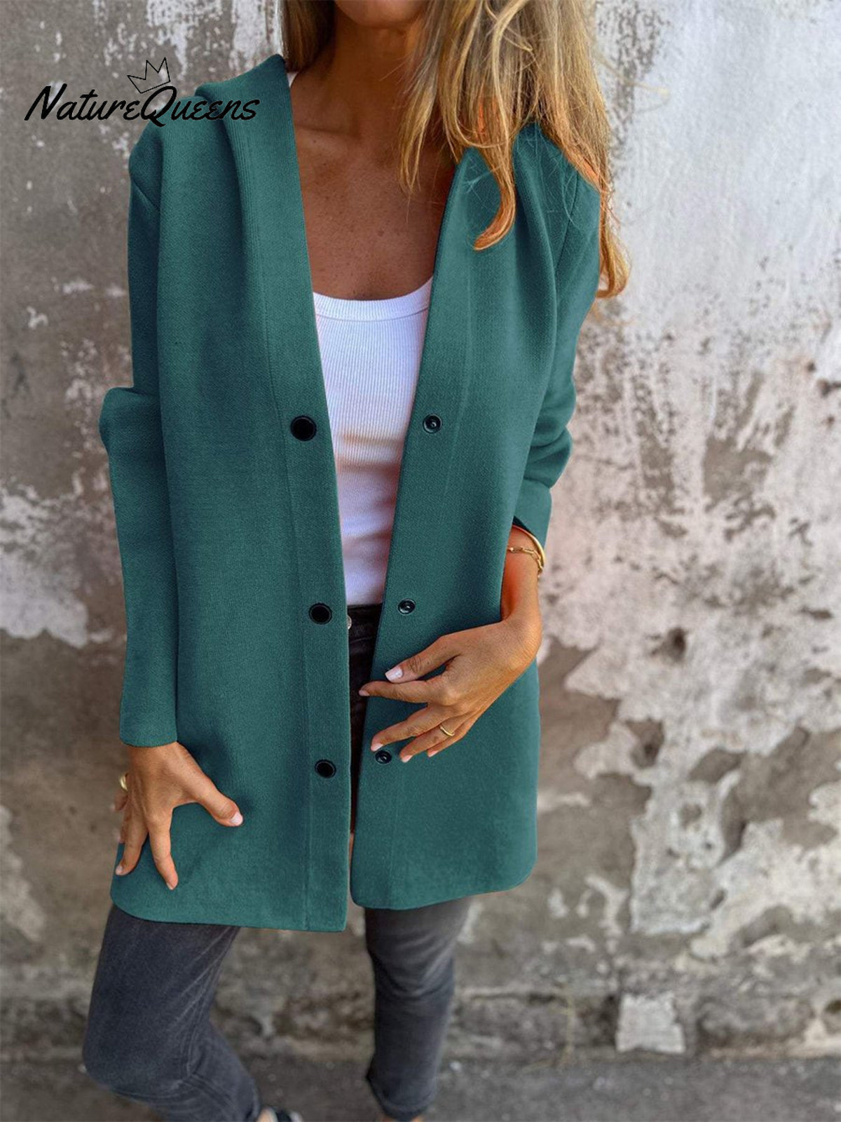 Solid Color Casual Single-breasted Hooded Jacket Jacket