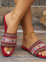 Women’s Pu Braided Bohemian Slippers