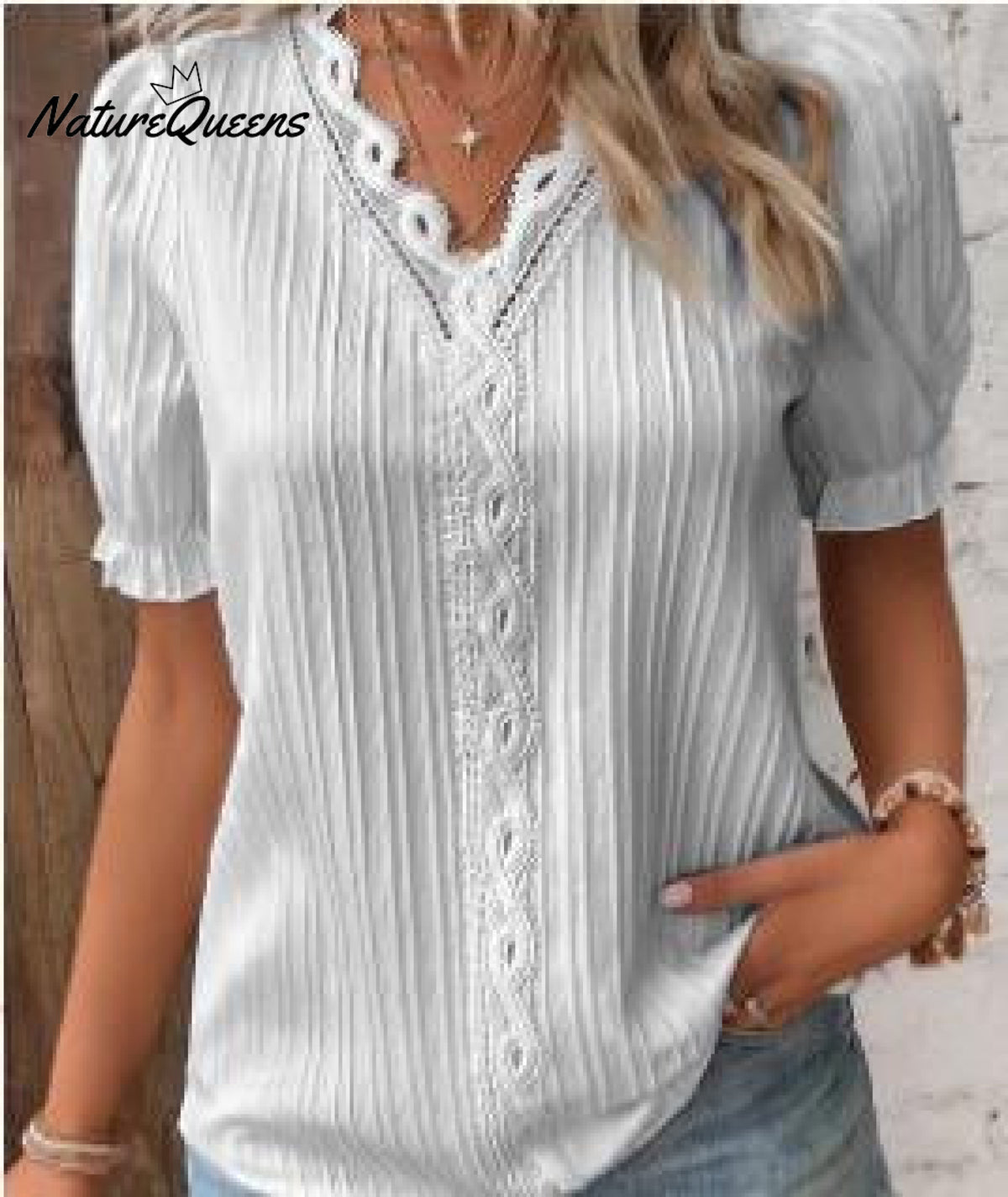 Women's Hollow Short Sleeve European and American Dress Shirt