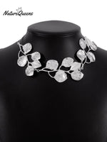 Retro Leaves Necklace / Silver