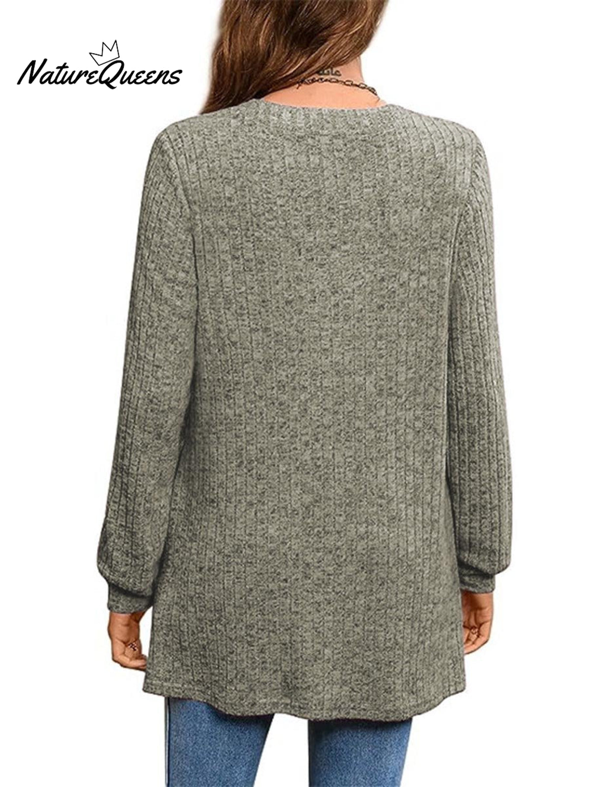 Women's Solid Color Stylish Long-sleeved Casual Knitted Top