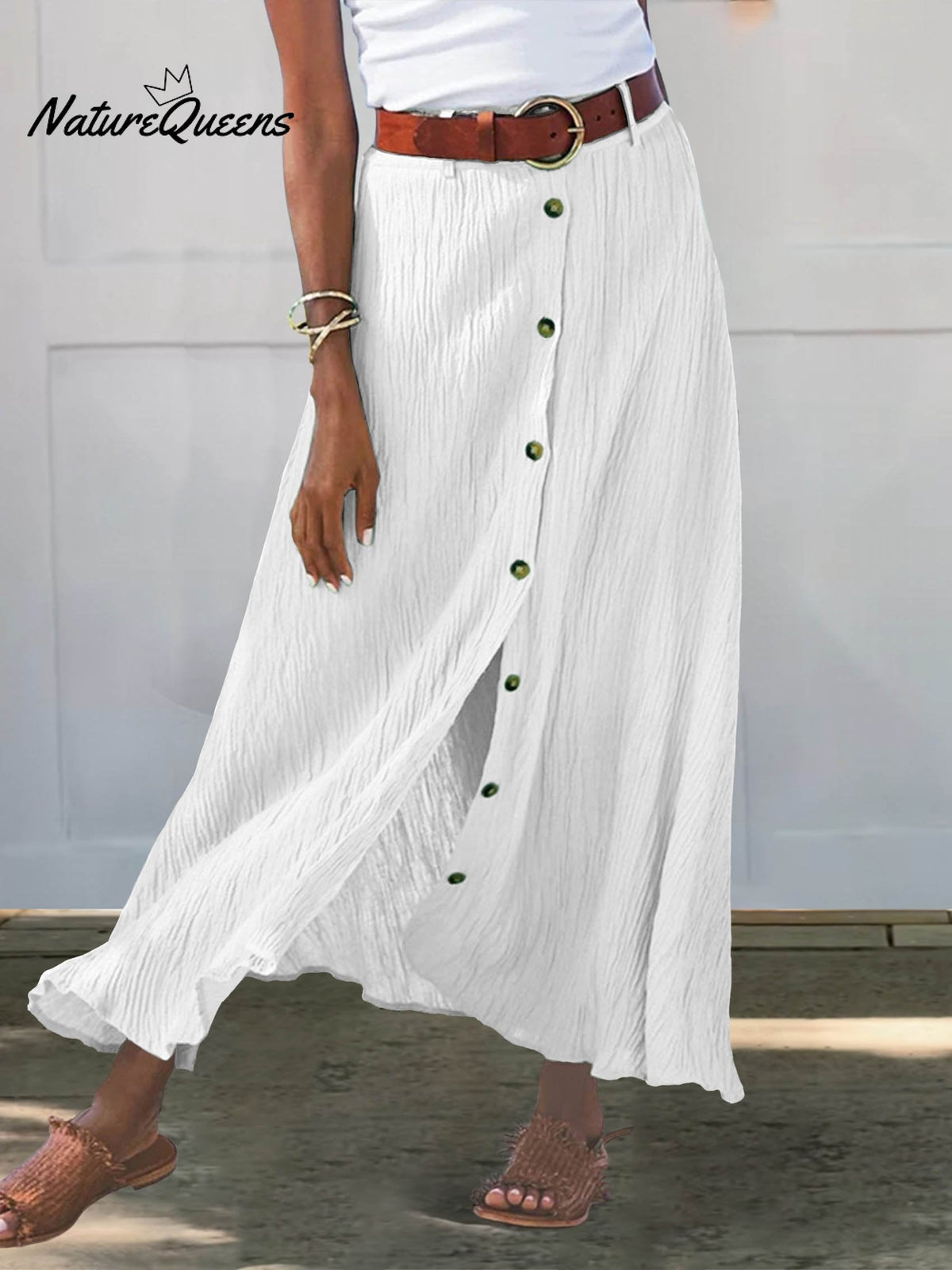 Women’s Colors Available Print Casual Half Body Skirt White / S