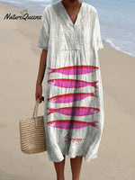 Women's Vintage Lovely Sardines Art Print Flowy Dress