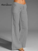 Women’s Pocket Cotton And Linen Slacks