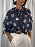 Women's Elegant Polka Dot Print Casual Top