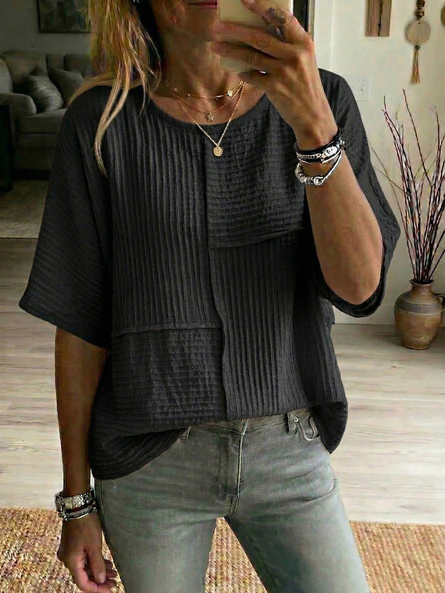 Women's Spliced short-sleeve T-shirt Top