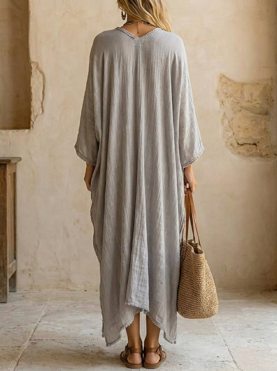 Women's V-Neck Irregular Loose-Fitting Dress