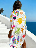 Women's Vacation-themed Printed Cotton Dress