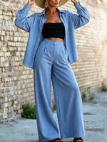 Women's Striped Art Comfortable Casual Stylish Cardigan And Pants Cotton Linen Two-piece Set