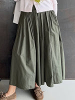 Cozy Loose-Fit Cotton-Linen Skirt