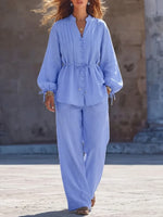 Simple And Relaxed Cotton-linen Set