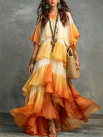 Women's Gradient Layered Long Dress