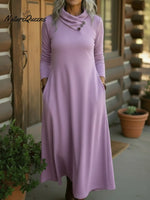 Cozy Button-down Stretch Midi Dress