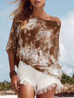 Bohemian Artistic Tie-dye Linen And Cotton Top