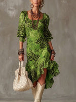 Stylish Leopard Print Chiffon Dress