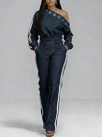 Casual And Sexy Off-the-shoulder Denim Top