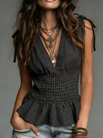Women's Simple Cotton And Linen Sleeveless Top