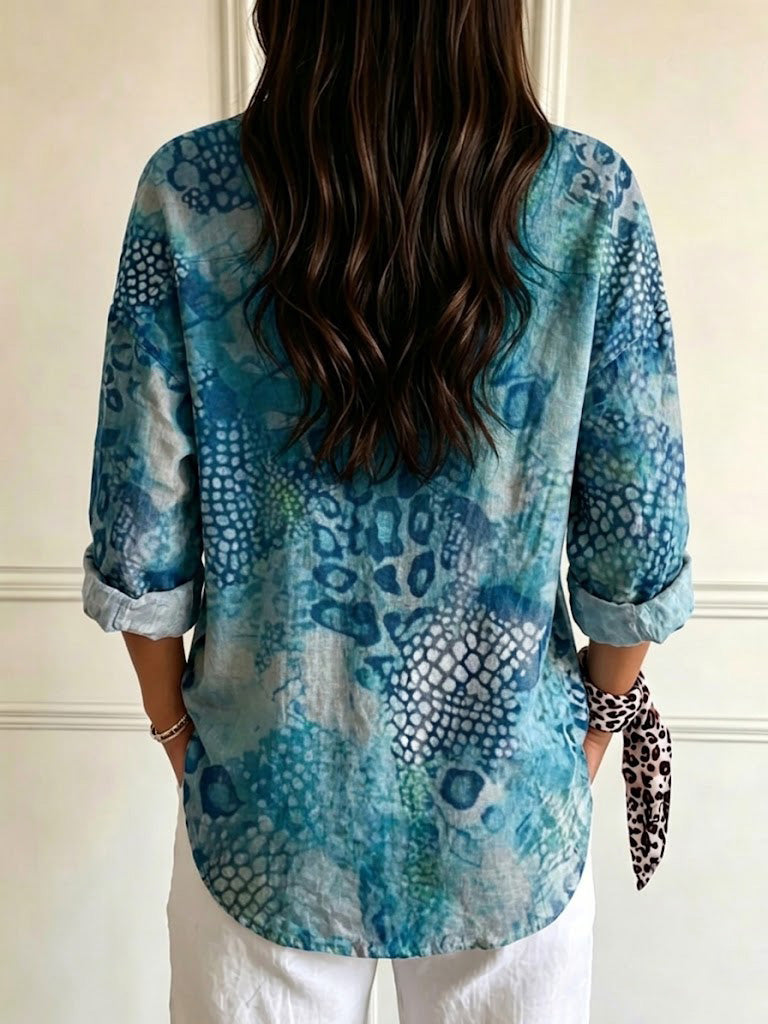 Women's Vintage Leopard Print Casual Long-sleeve Shirt